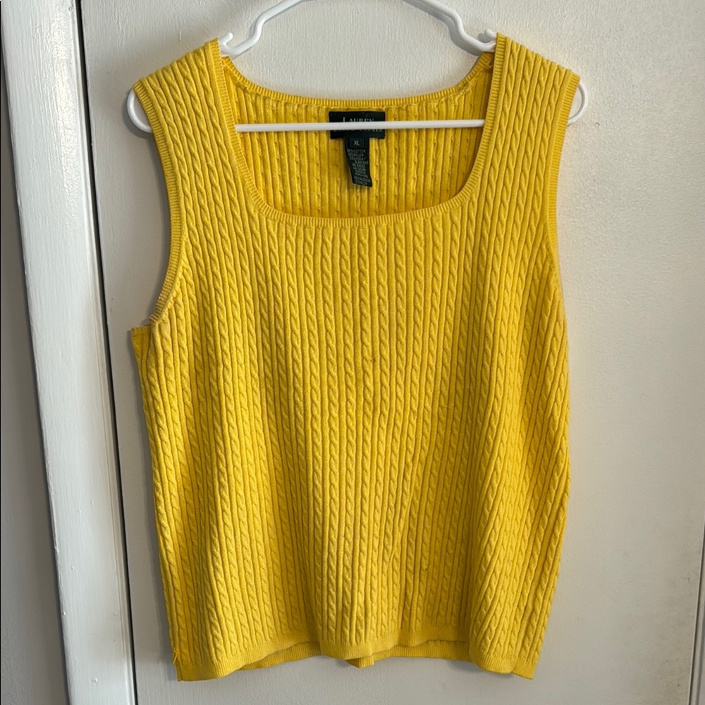 Ralph Lauren Vibrant Yellow Cable Knit Tank Top